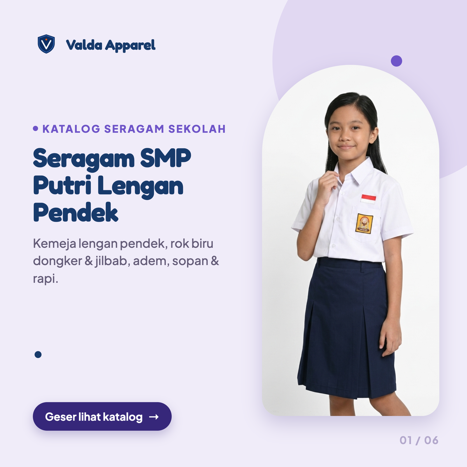 Seragam SMP Putri Pendek