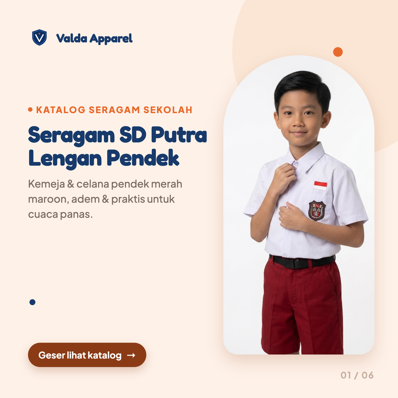 Seragam SD Putra Pendek